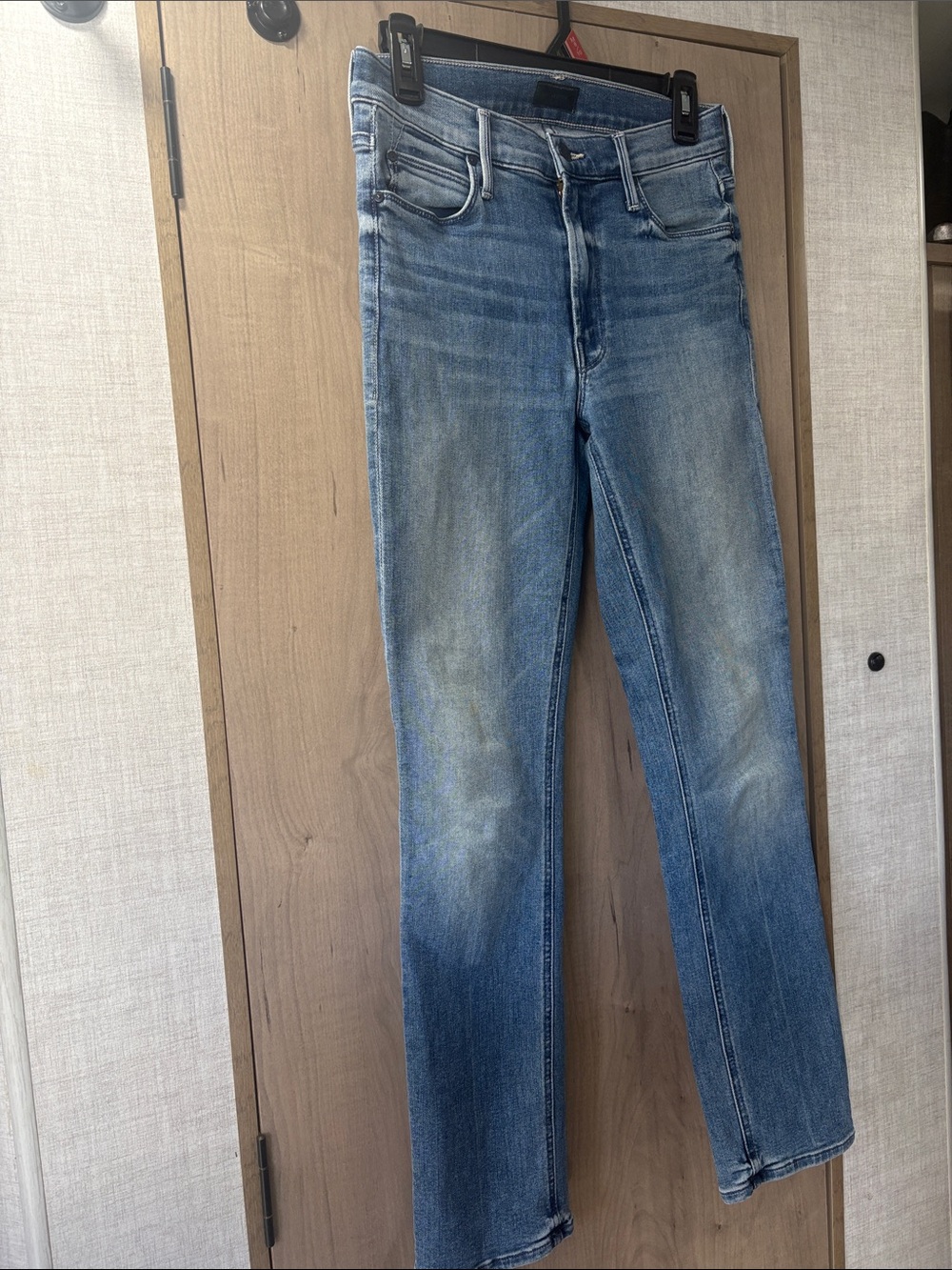 MOTHER Light-Blue Straight-Leg Jeans